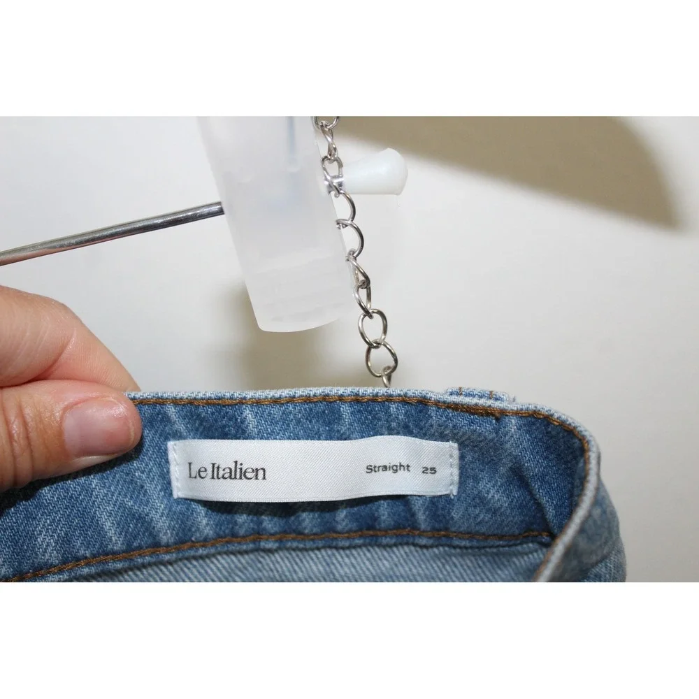 FRAME Le Italien Straight Leg Jeans High Rise Medium Wash Blue Size 25 Italy